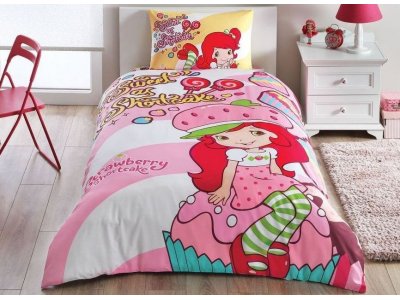 Постельное белье TAC - Disney Strawberry Shortcake Cute (Turkey), подростковый комплект Постельное белье TAC - Disney Strawberry Shortcake Cute (Turkey), подростковый комплект